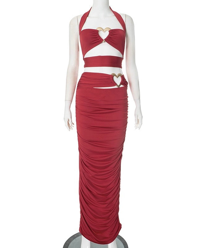 Valentina Heart Cutout Midi Dress