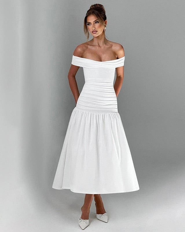 Celeste Off-Shoulder Midi Dress