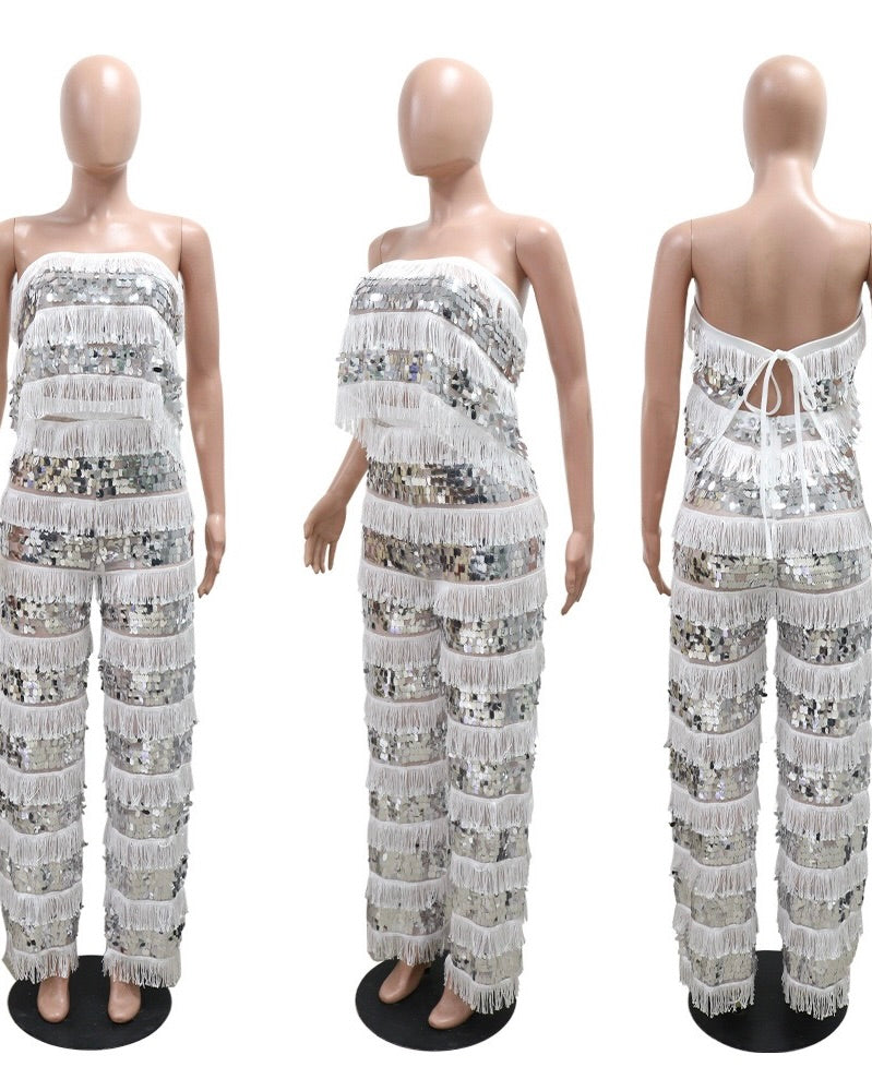 Bianca Sequin Fringe Set