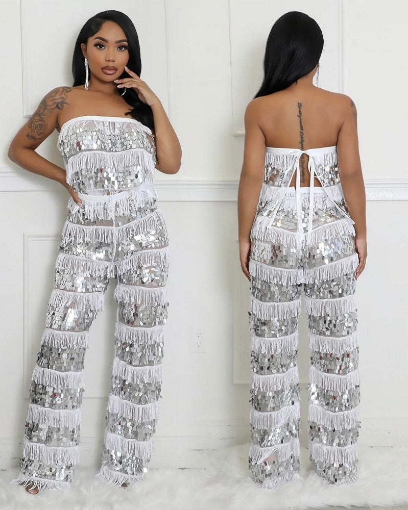 Bianca Sequin Fringe Set