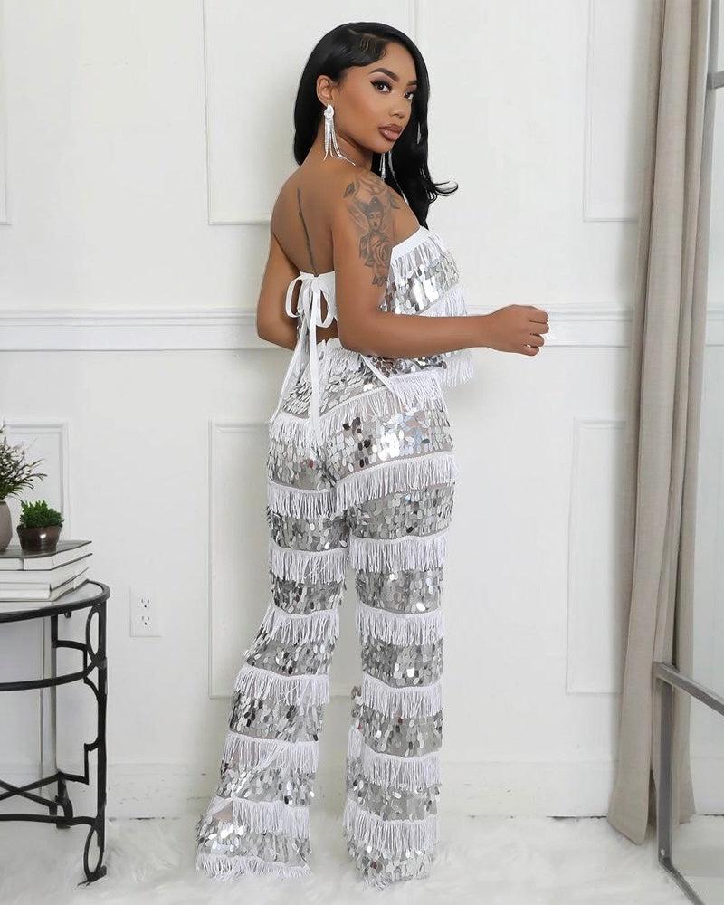 Bianca Sequin Fringe Set