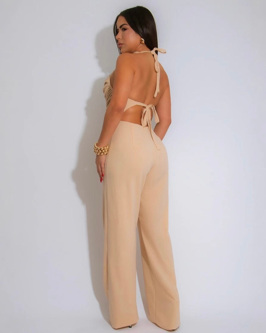Sahara Beaded Halter Jumpsuit