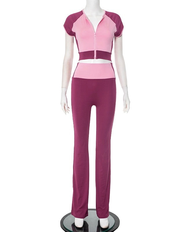 Lyric Colorblock Zip Set