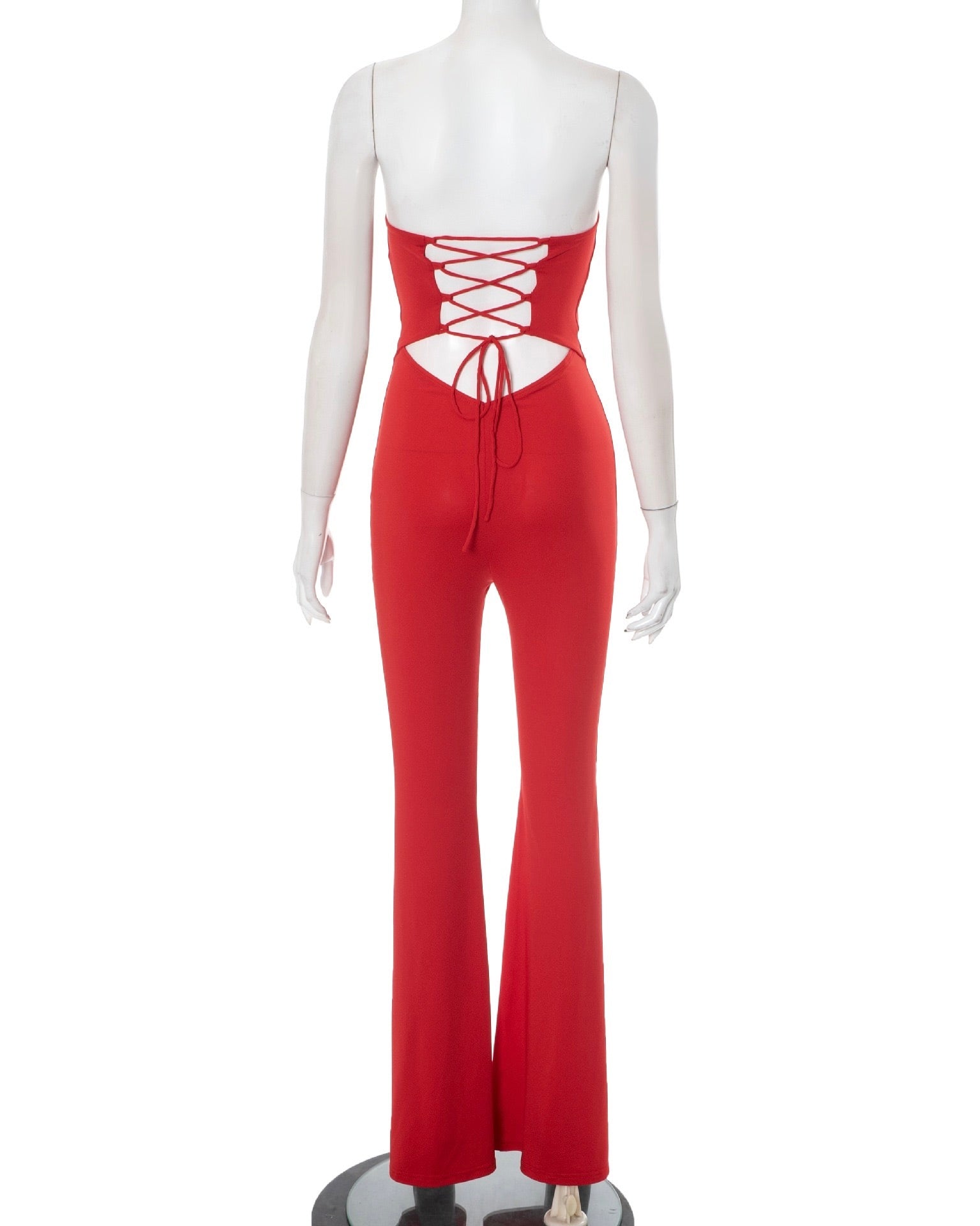 Roxy Lace-Back Flare Jumpsuit