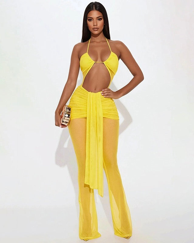 Solstice Sheer Drape Jumpsuit