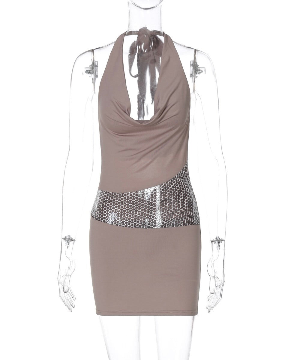 Valencia Chain Mesh Waist Mini Dress