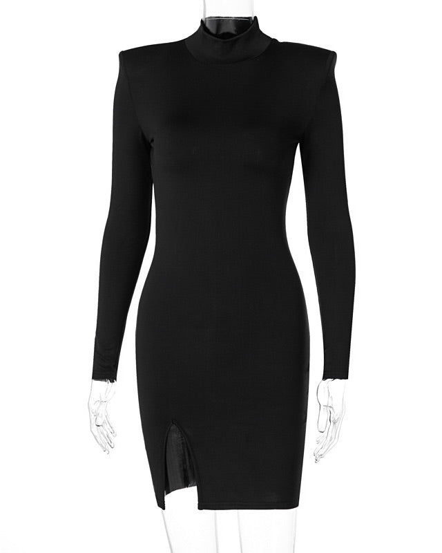 Alessia High Neck Slit Mini Dress