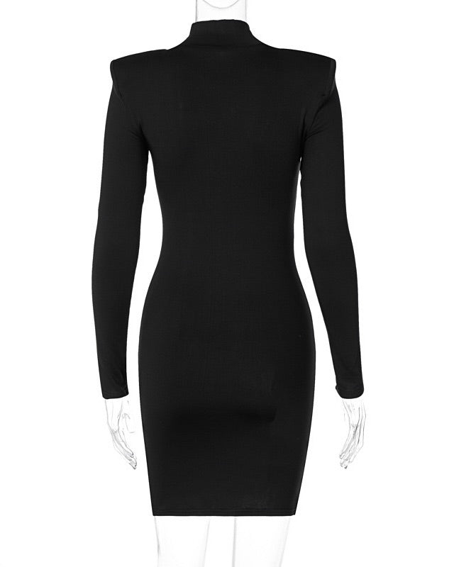 Alessia High Neck Slit Mini Dress