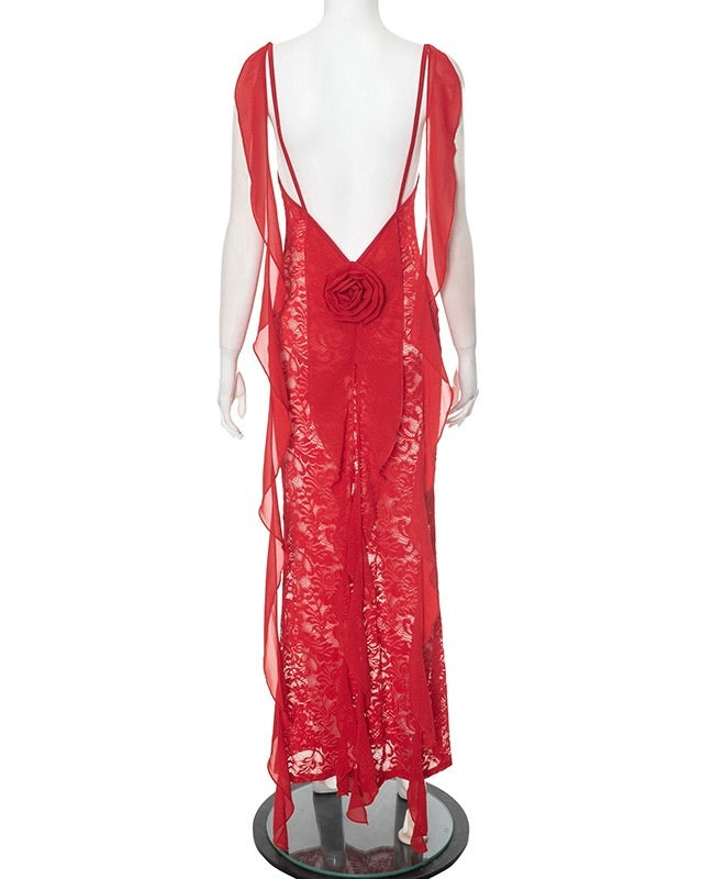 Inferno Lace Midi Dress