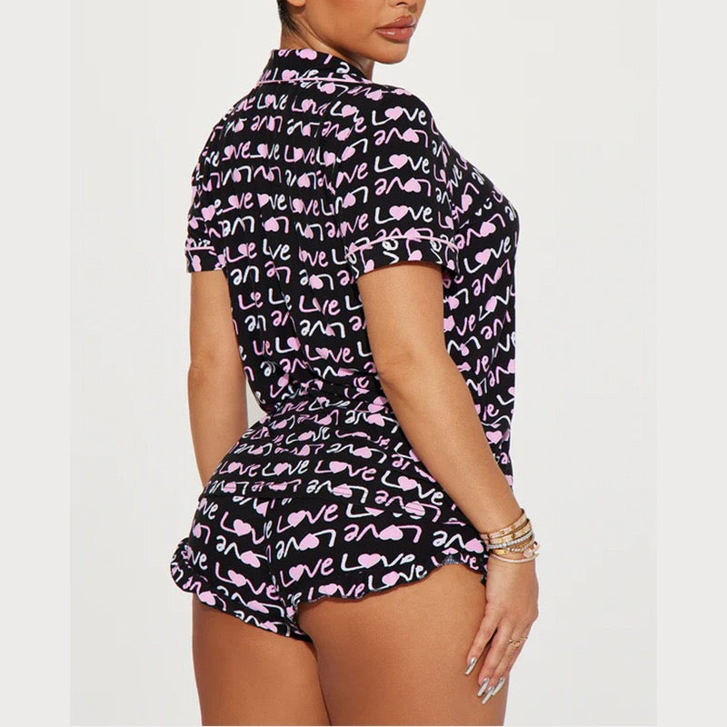 Still Napping Pajama Set Black