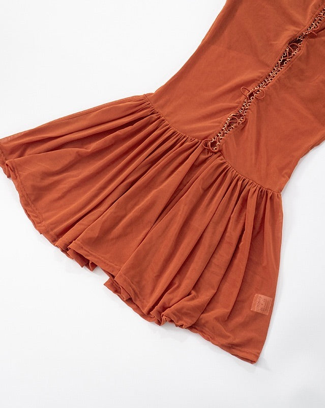 Nyla Lace-Up Mini Dress