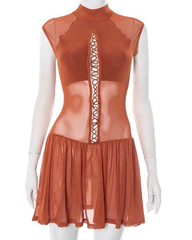 Nyla Lace-Up Mini Dress