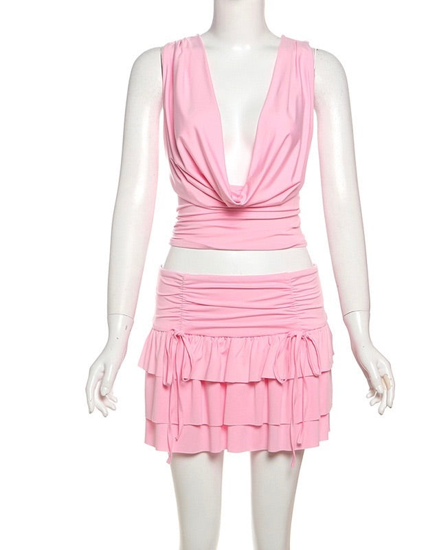 Bella Drape Halter Mini Set