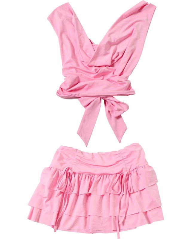 Bella Drape Halter Mini Set
