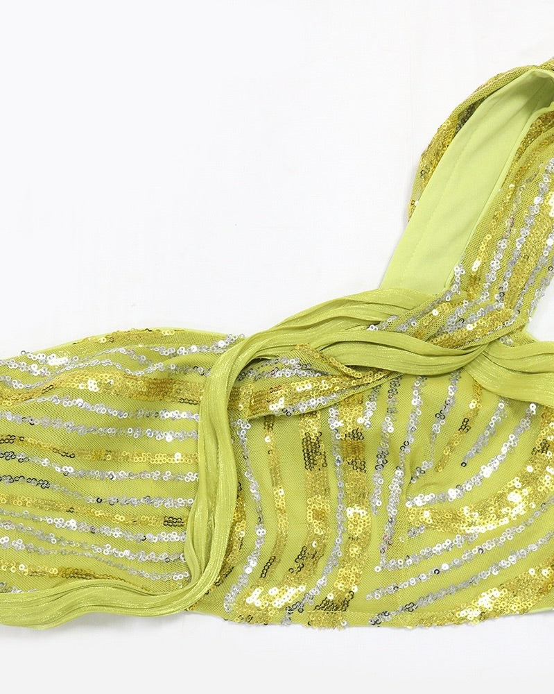 Zaria Sequin Maxi Set Green