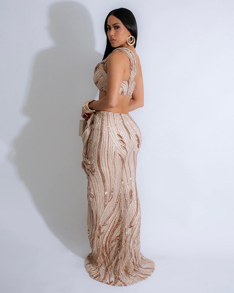 Zaria Sequin Maxi Set