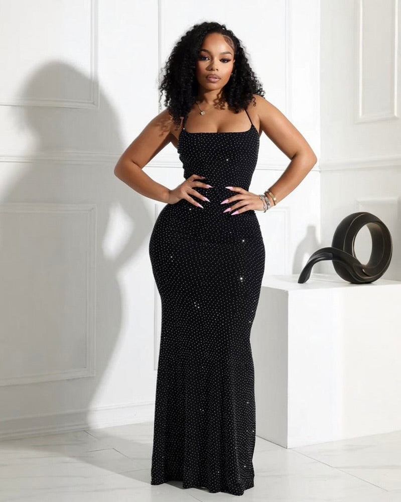 Zaria Rhinestone Maxi Dress