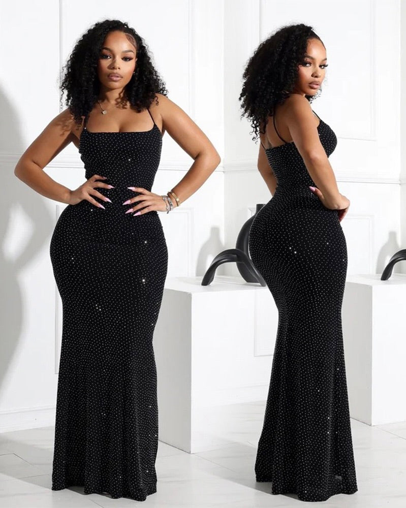 Zaria Rhinestone Maxi Dress