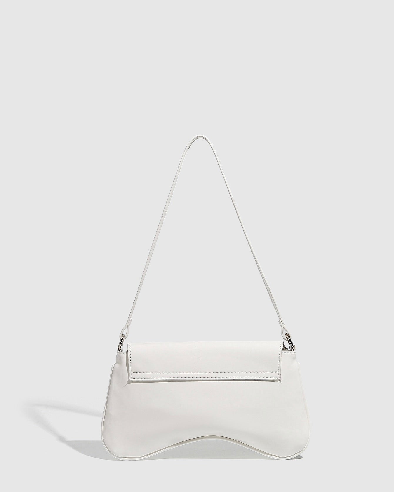 Raven Patent Ring Clutch – Bold White Shoulder Bag
