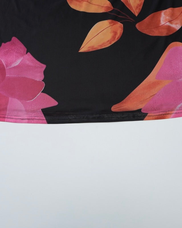 Lucia Plunge Floral Halter Dress