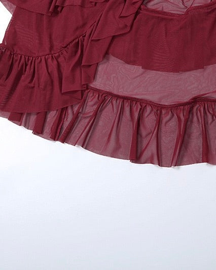 Valentina Ruffle Cutout Gown
