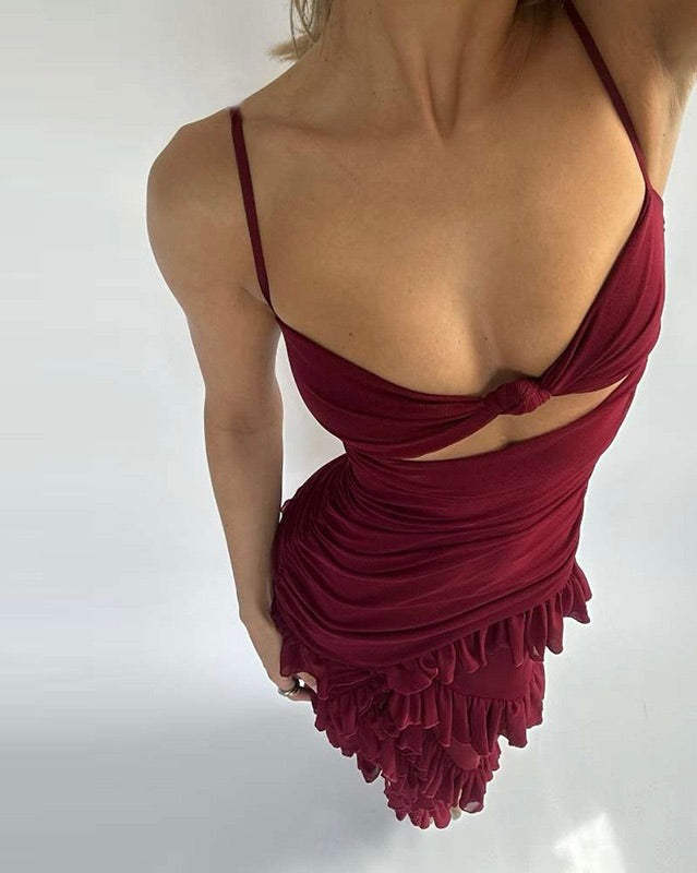 Valentina Ruffle Cutout Gown