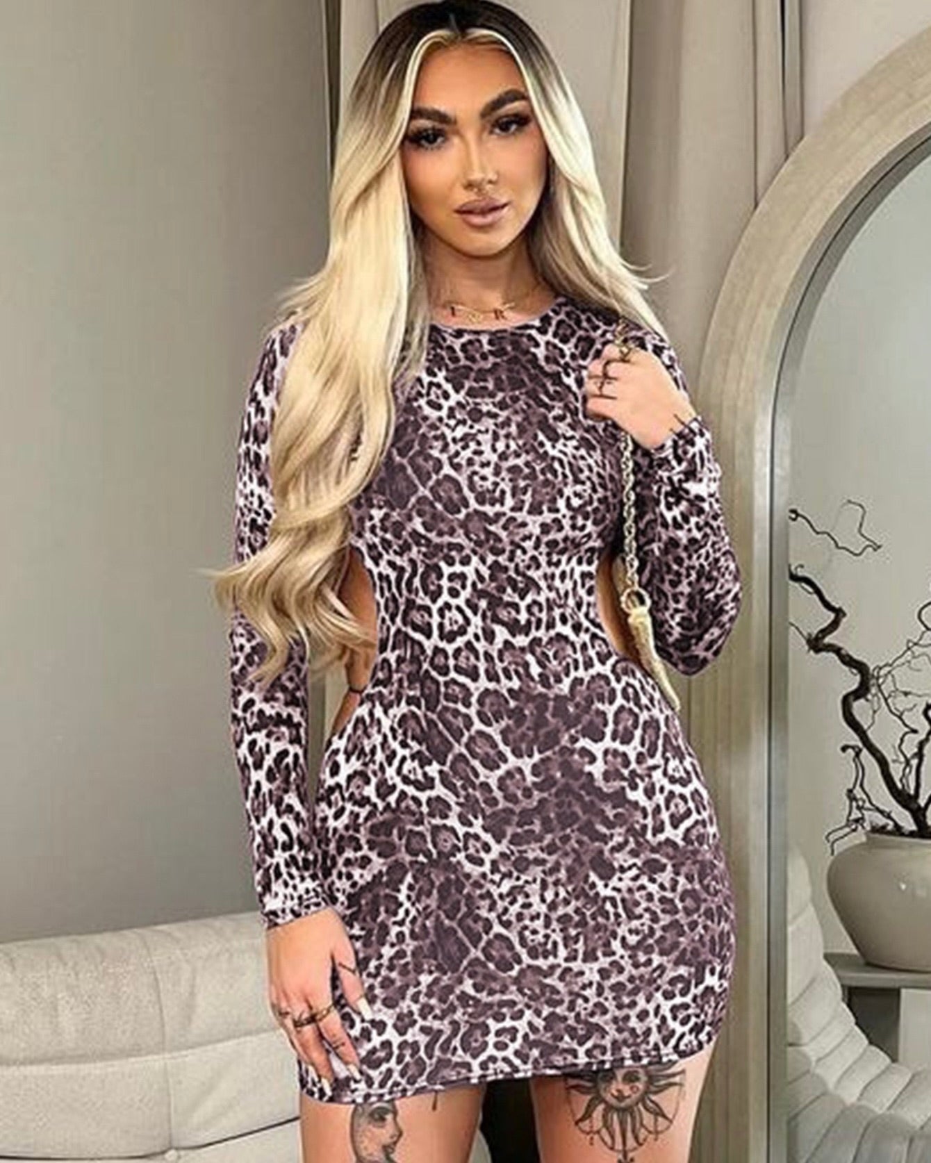 Zaria Leopard Bodycon Dress