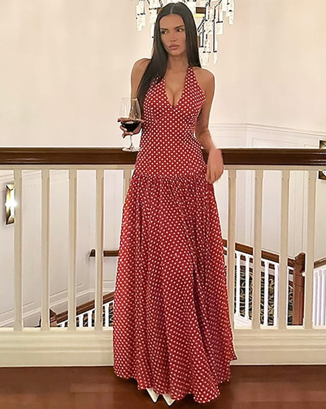 Monaco Polka Dot Halter Dress