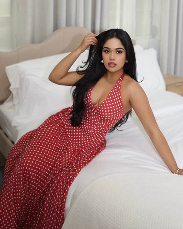 Monaco Polka Dot Halter Dress