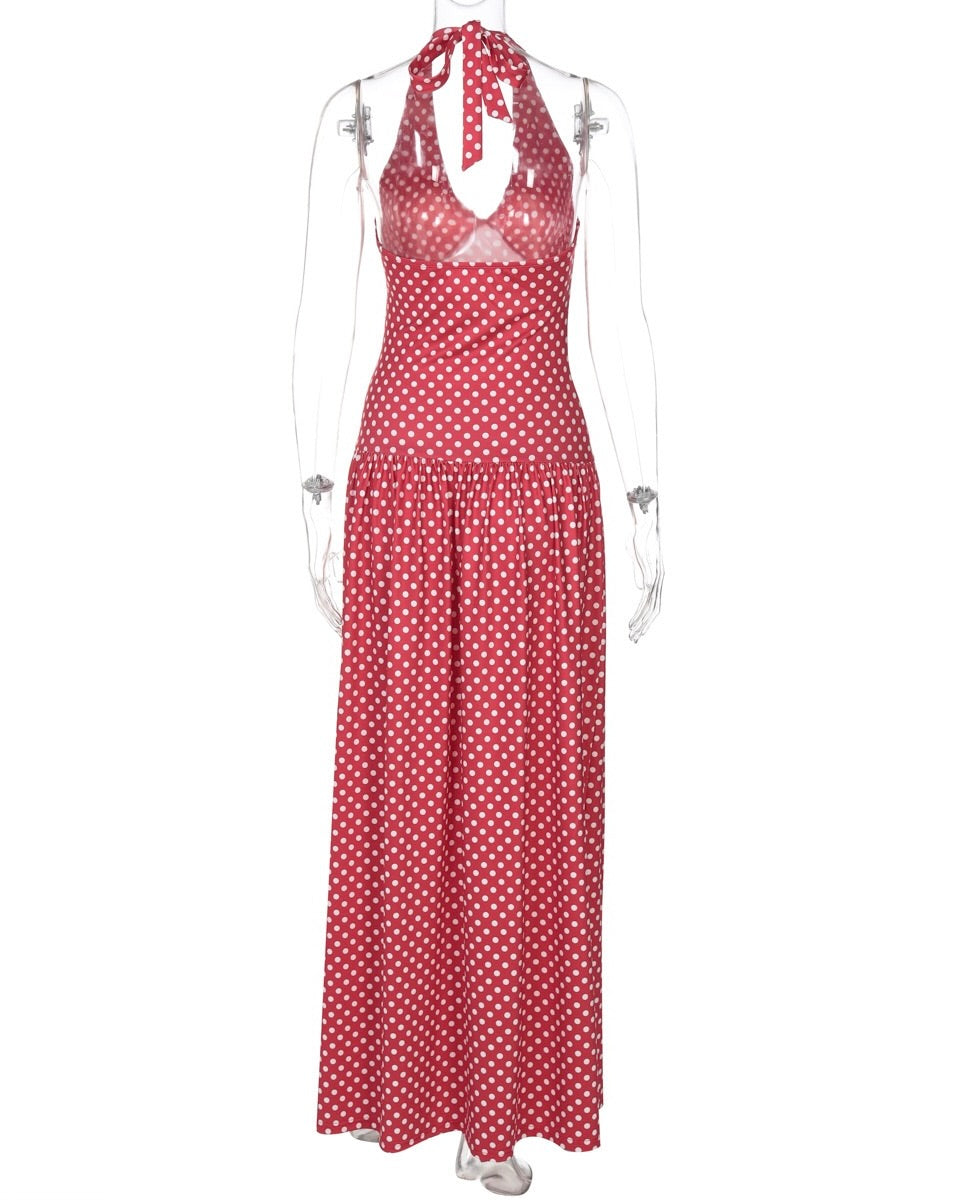 Monaco Polka Dot Halter Dress