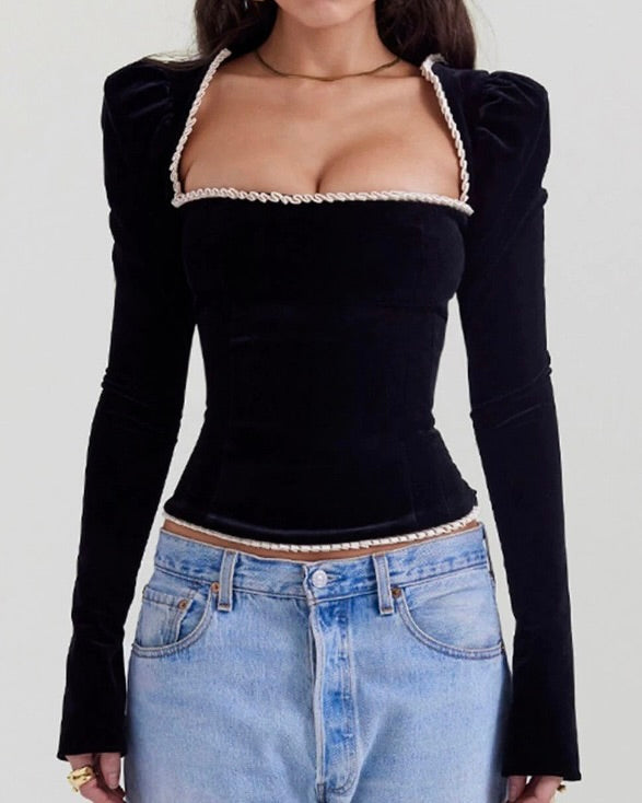Camila Velvet Corset Top