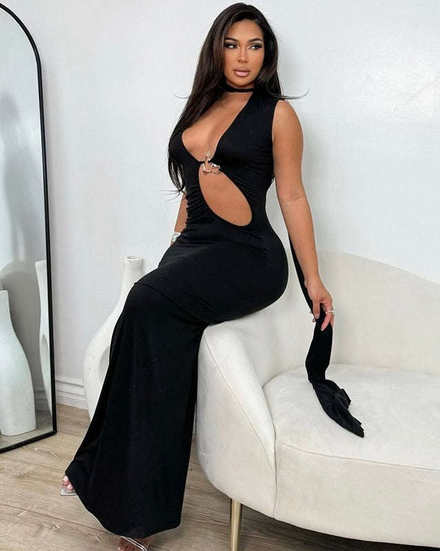 Venom Cutout Chain Maxi Dress