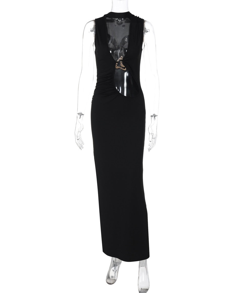 Venom Cutout Chain Maxi Dress