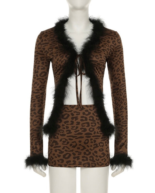 Nyah Leopard Two-Piece Set