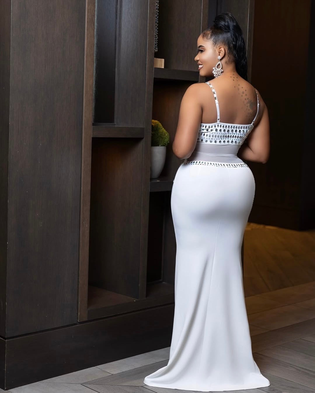 Perrie Embellished Maxi Dress – White