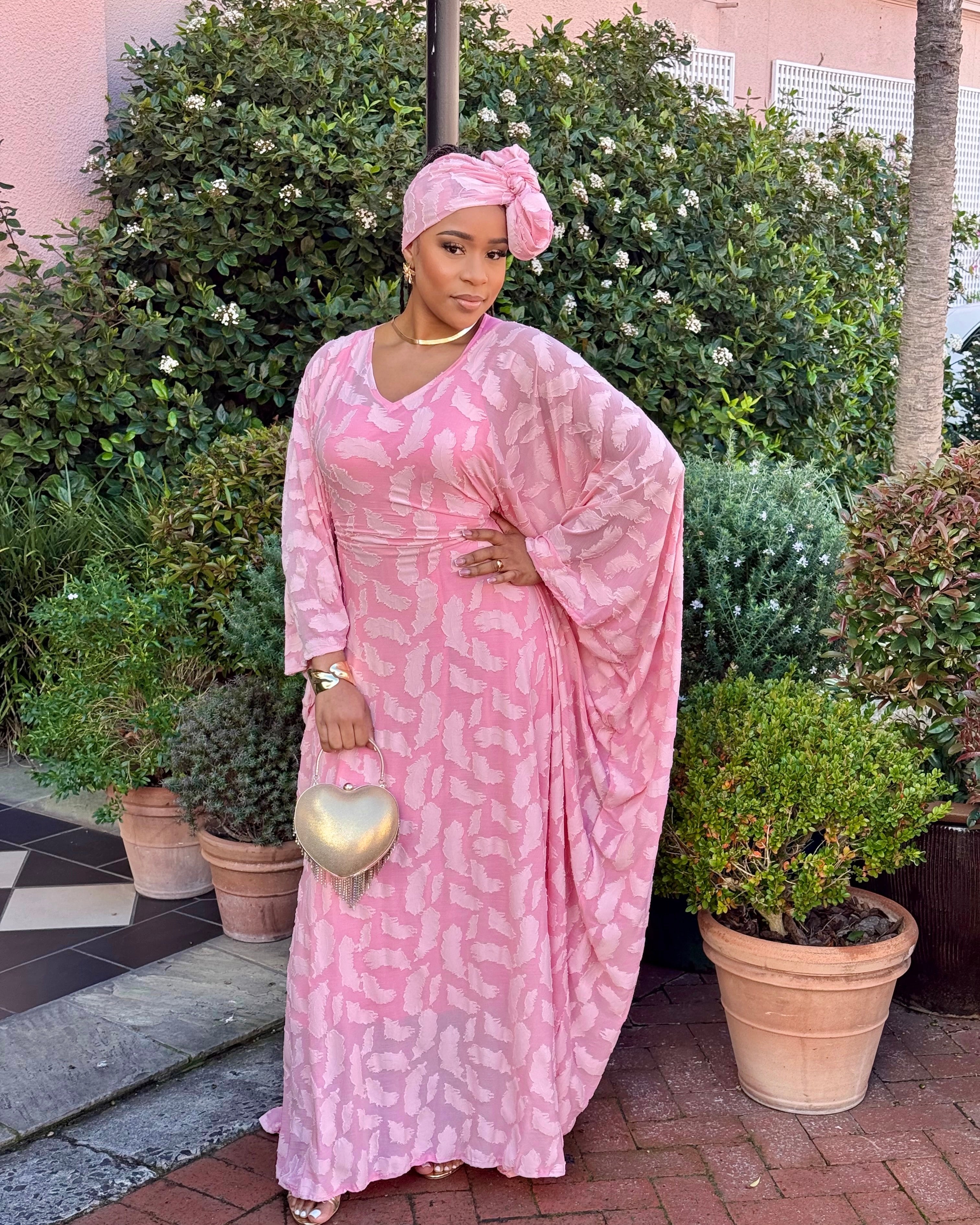 Pink Butterfly Bubu Kaftan