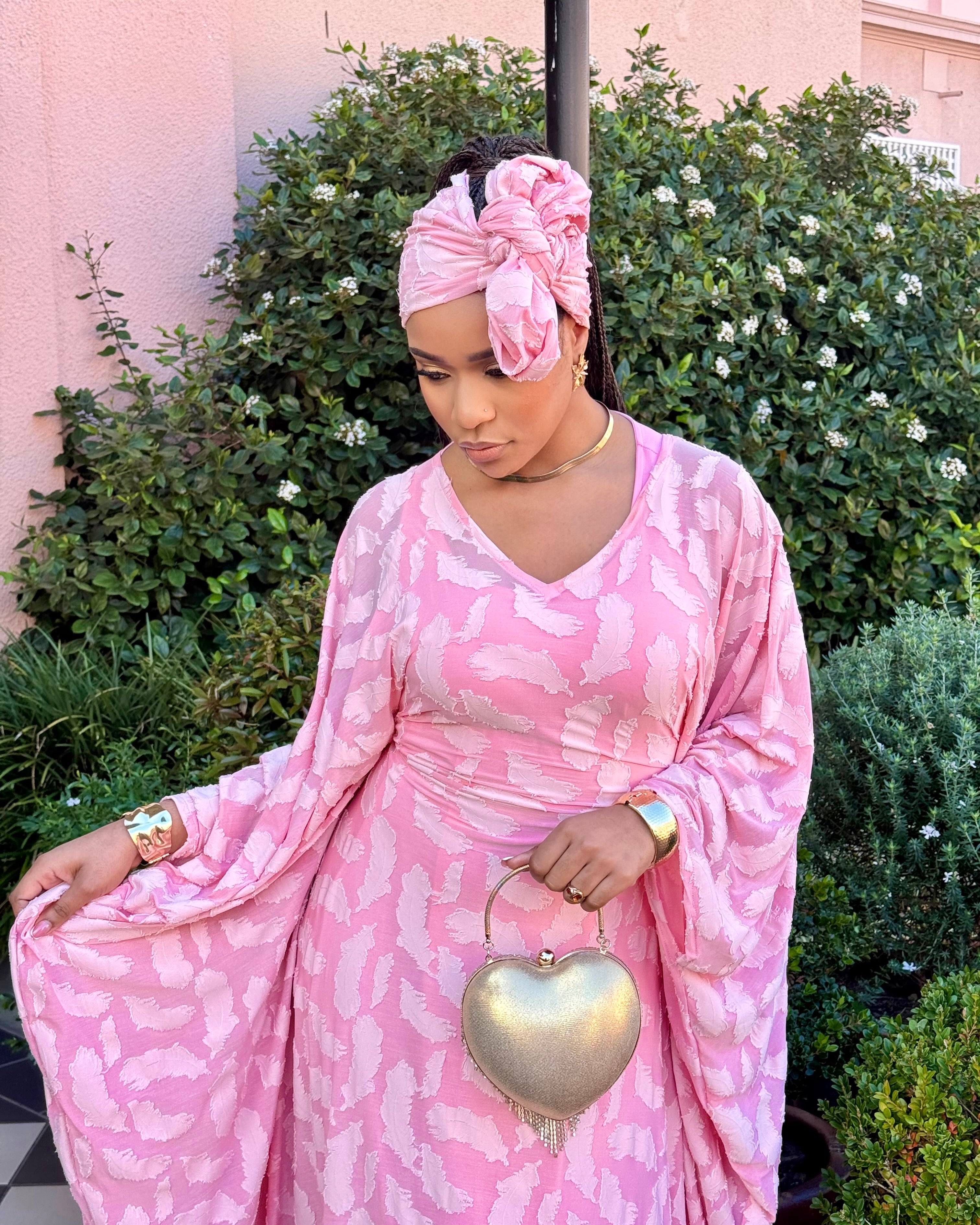 Pink Butterfly Bubu Kaftan