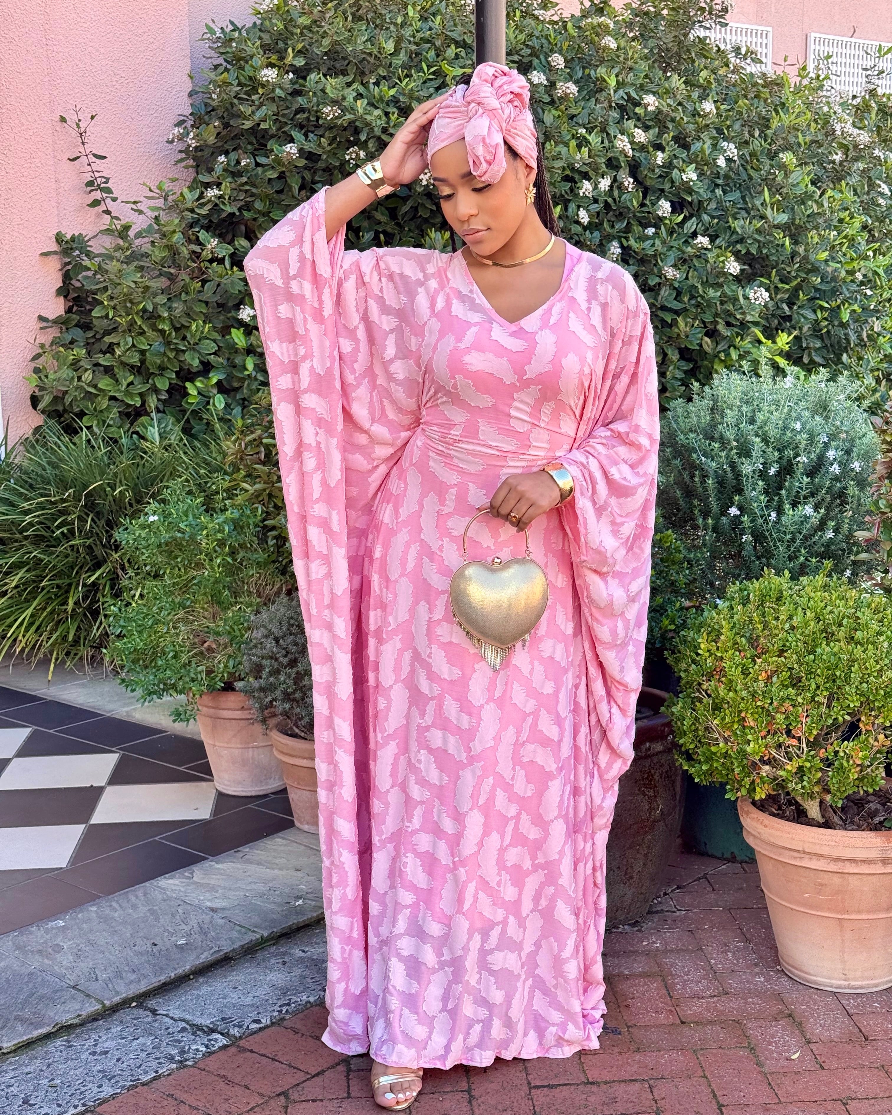 Pink Butterfly Bubu Kaftan