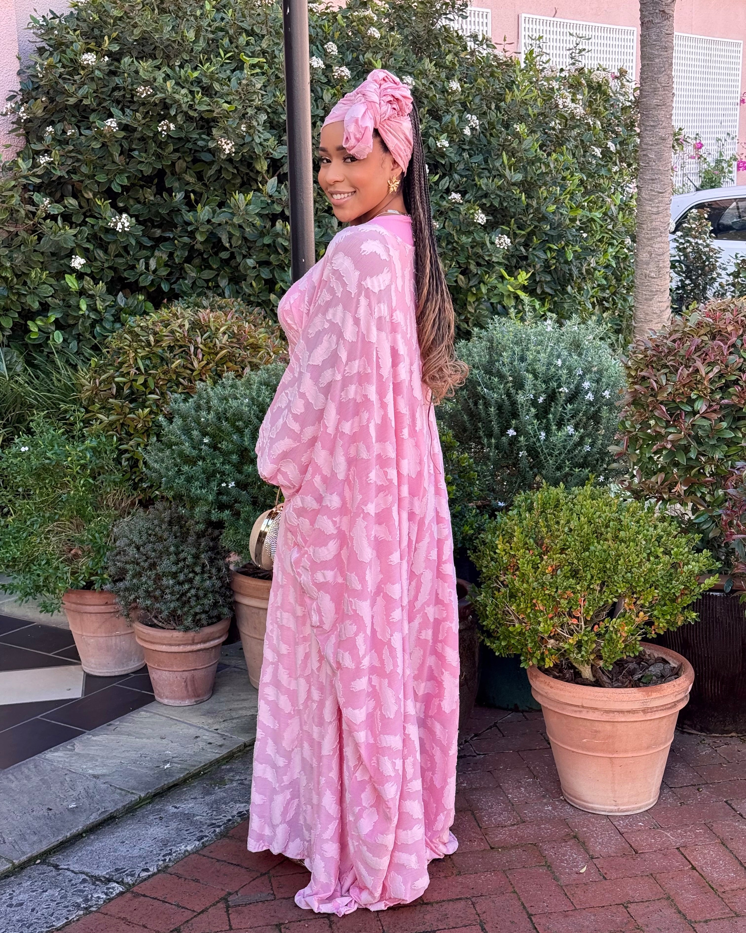 Pink Butterfly Bubu Kaftan