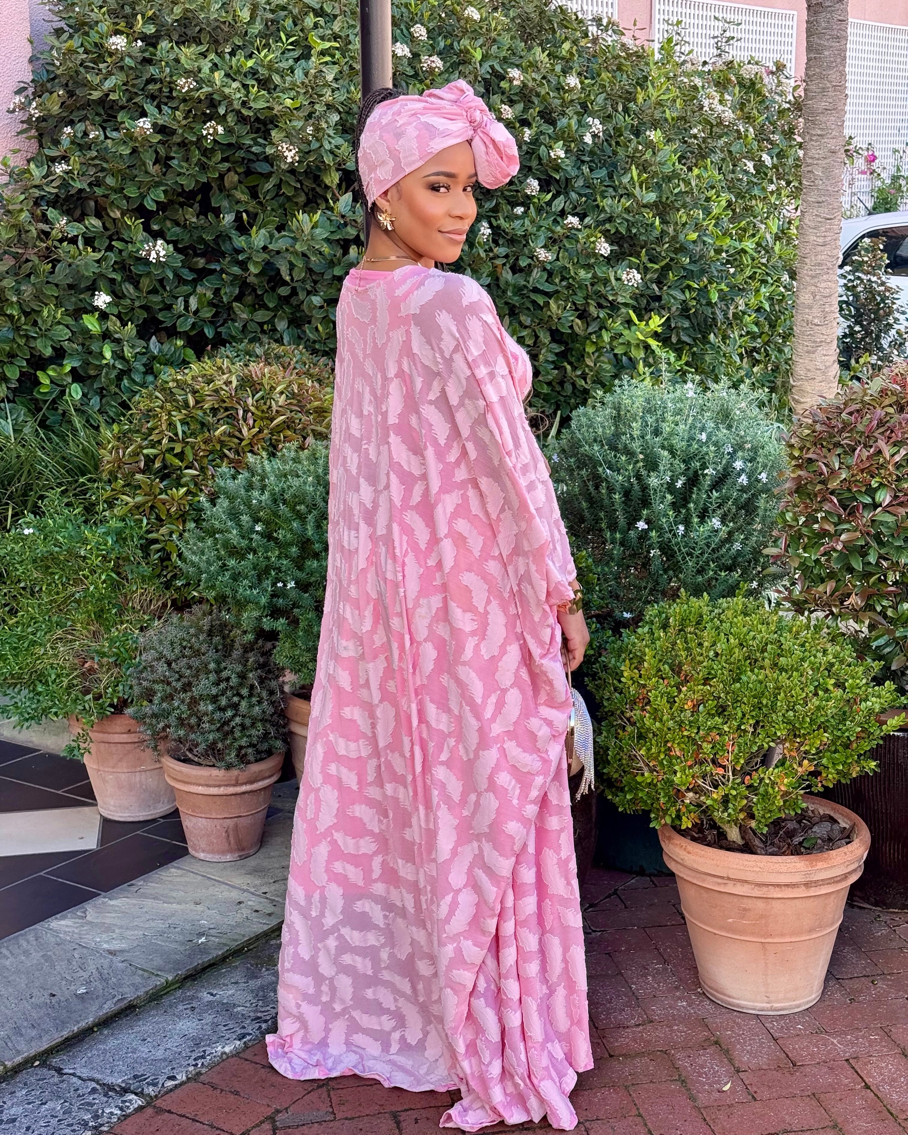 Pink Butterfly Bubu Kaftan
