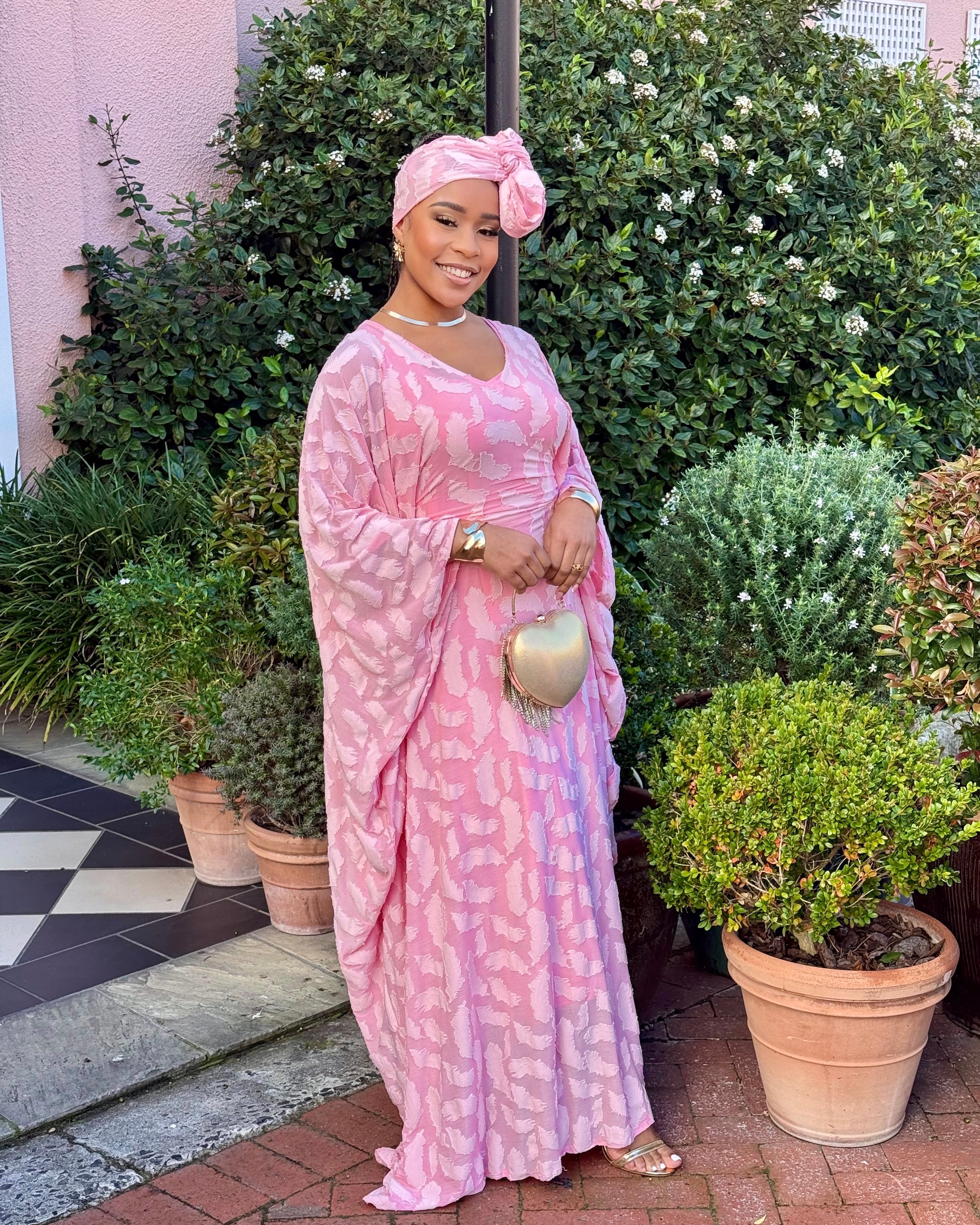 Pink Butterfly Bubu Kaftan