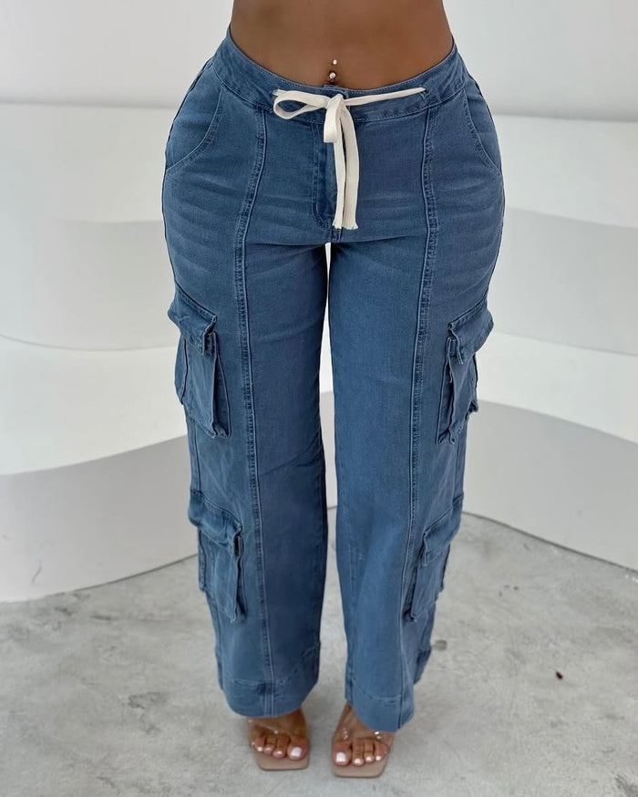 Alisa Cargo Denim Pants