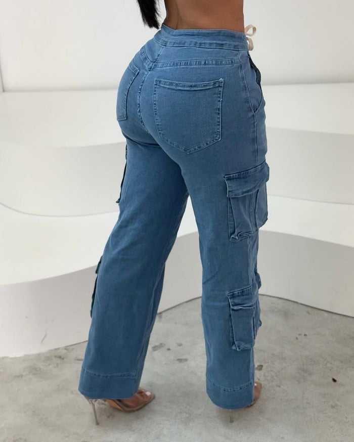Alisa Cargo Denim Pants