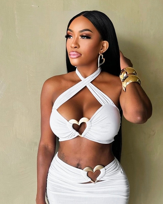 Selena Heart Cut-Out Skirt Set