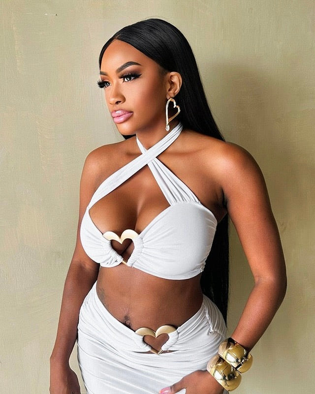 Selena Heart Cut-Out Skirt Set