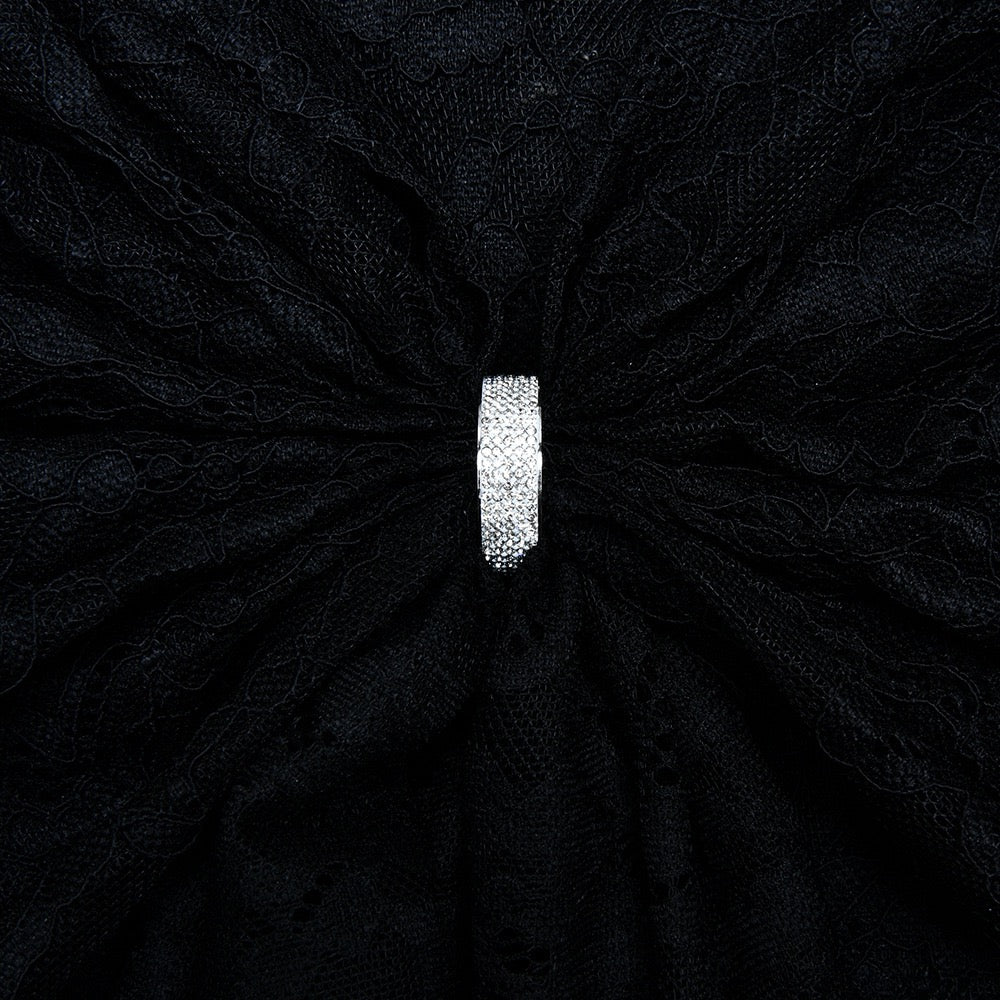 Noir Lace Appliqué Dress