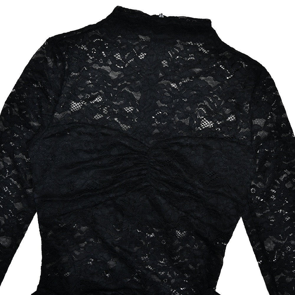 Noir Lace Appliqué Dress