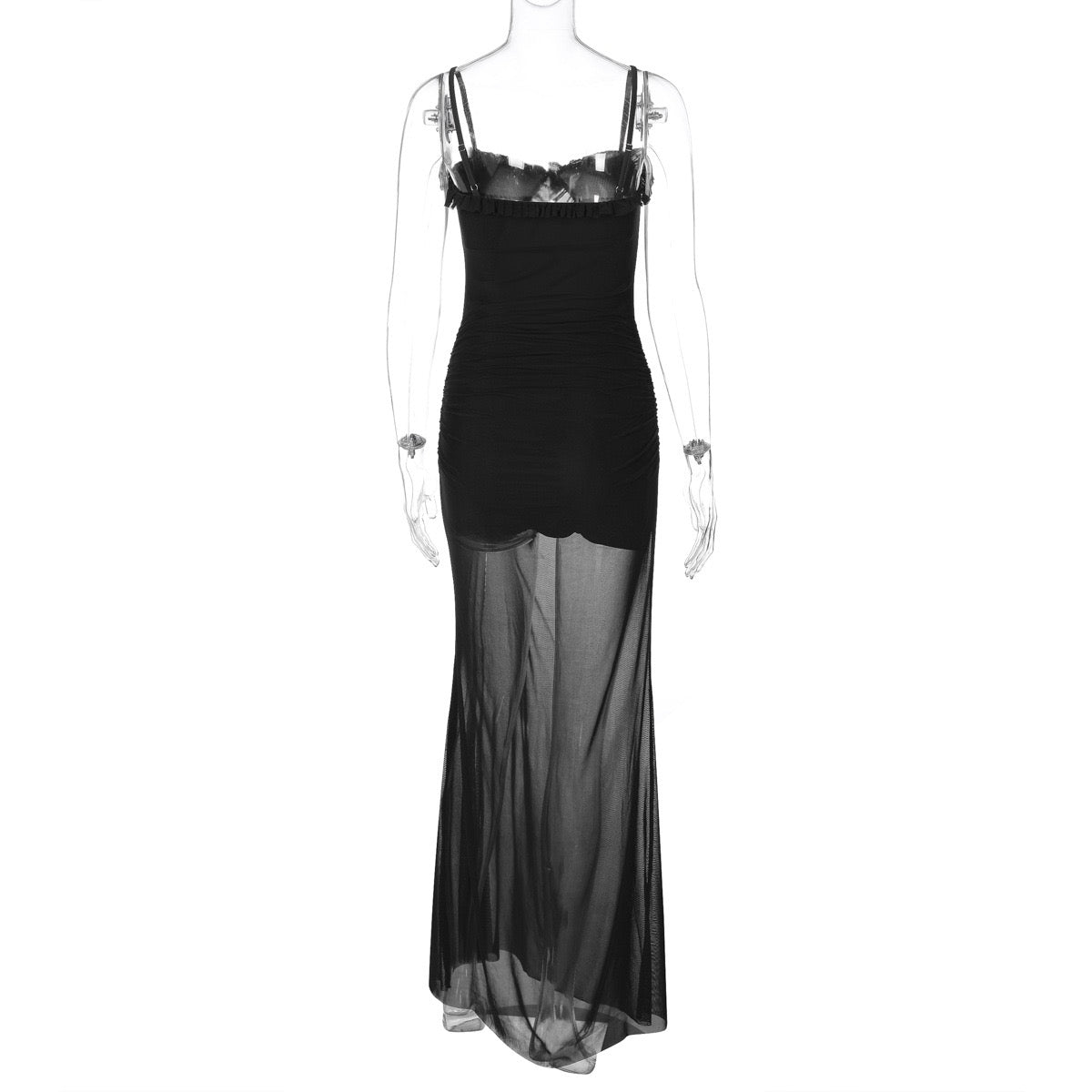 Midnight Mesh Cutout Dress