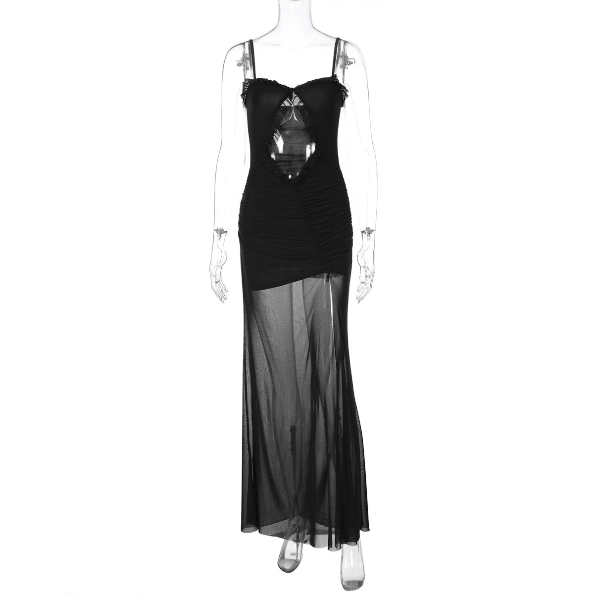 Midnight Mesh Cutout Dress