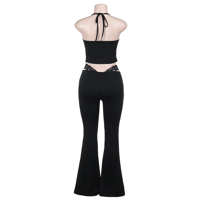 Talia Cutout Halter Pants Set